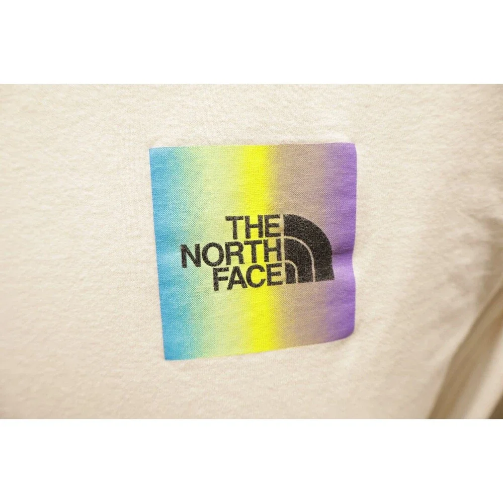 The North Face Mens Medium White Multicolor Long Sleeve Logo Graphic T Shirt
